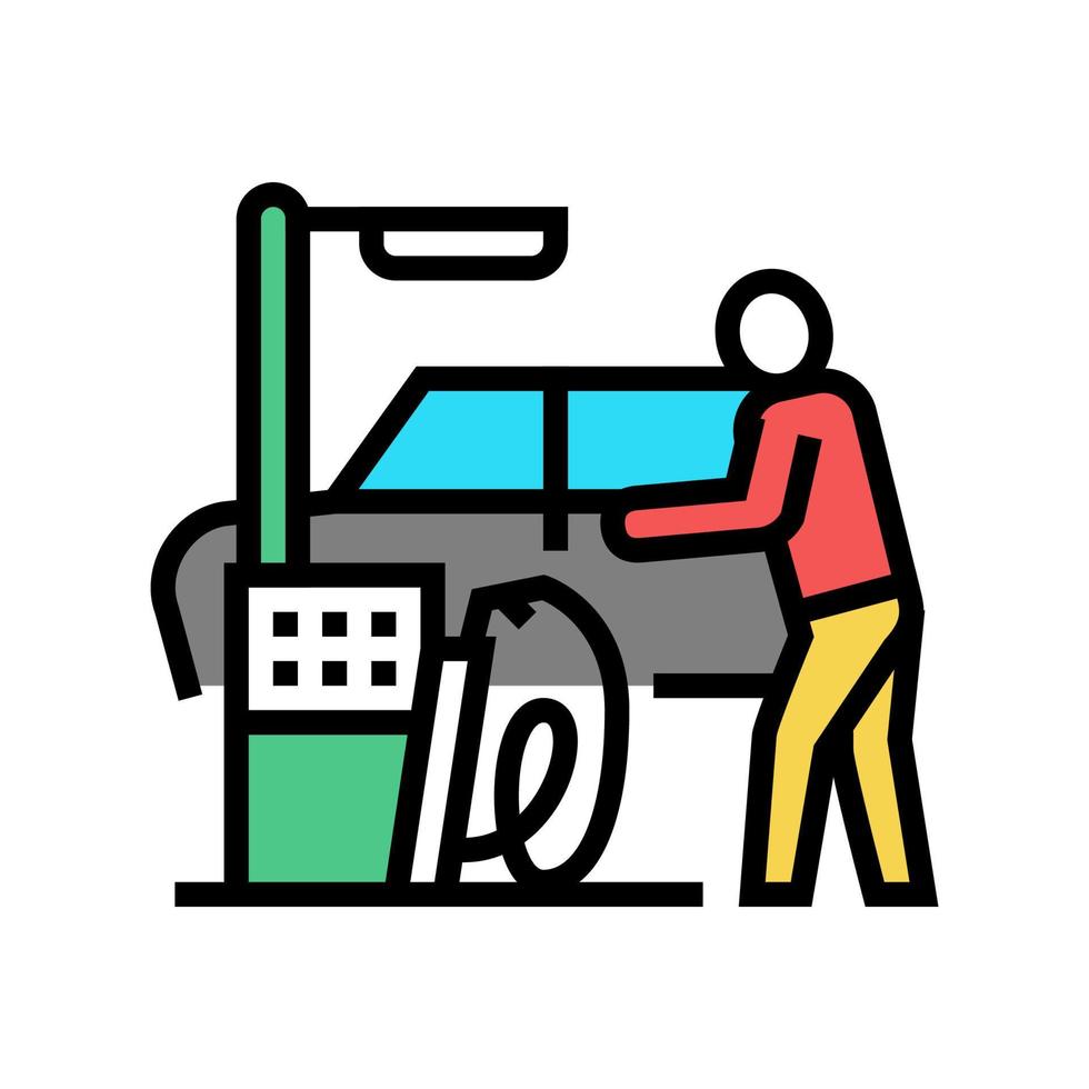 Maschine für die Farbsymbol-Vektorillustration der Autowaschanlage vektor