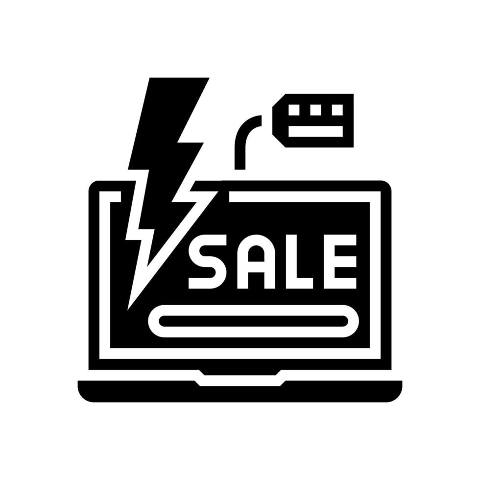 Flash-Verkauf Glyphen-Symbol-Vektor-Illustration vektor
