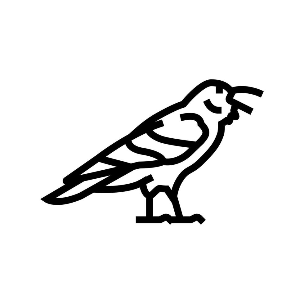 Rabe Vogel Symbol Leitung Vektor Illustration