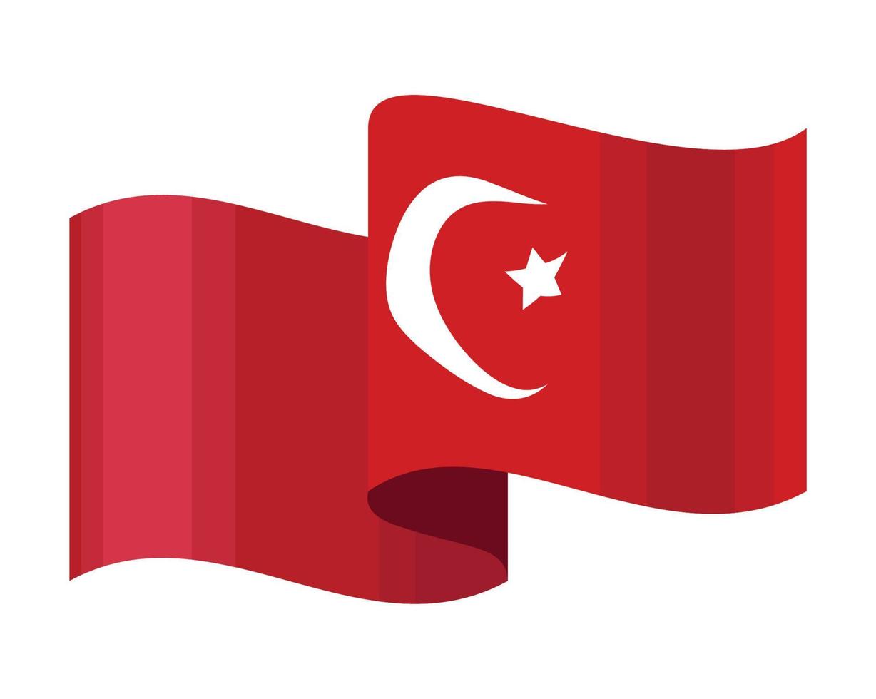 türkei rote fahne wehen vektor