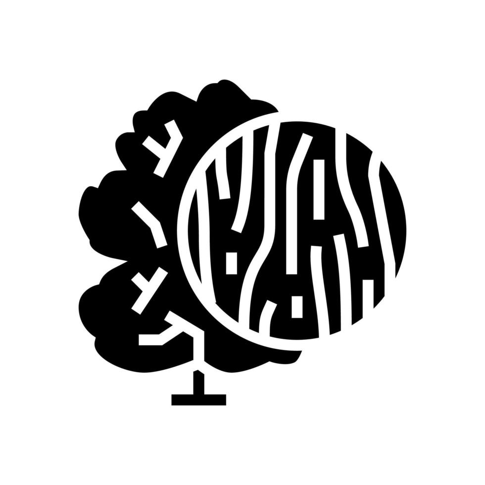 Esche Holz Glyphe Symbol Vektor Illustration