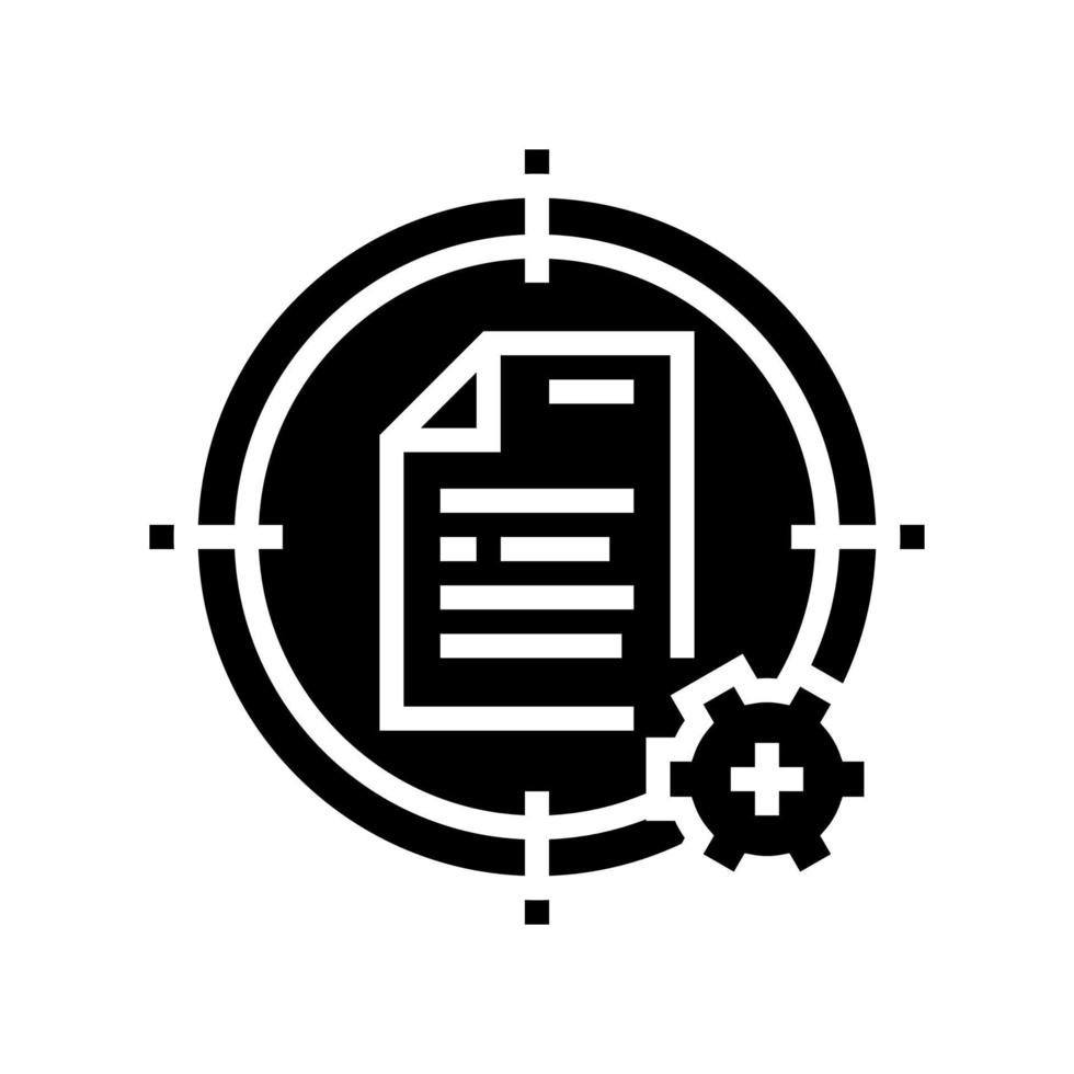 Zielsystem-Datei-Glyphen-Symbol-Vektor-Illustration vektor