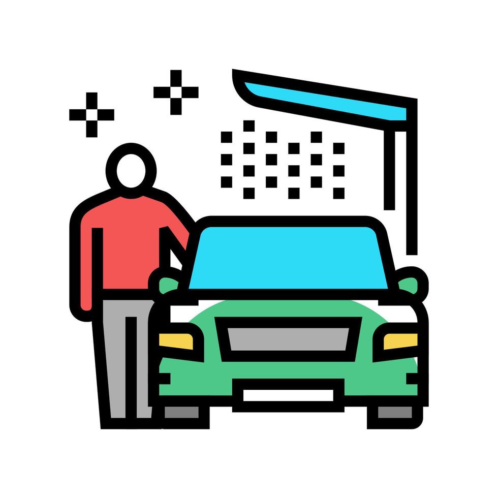Ausrüstung Autowäsche Service Farbsymbol Vektor Illustration