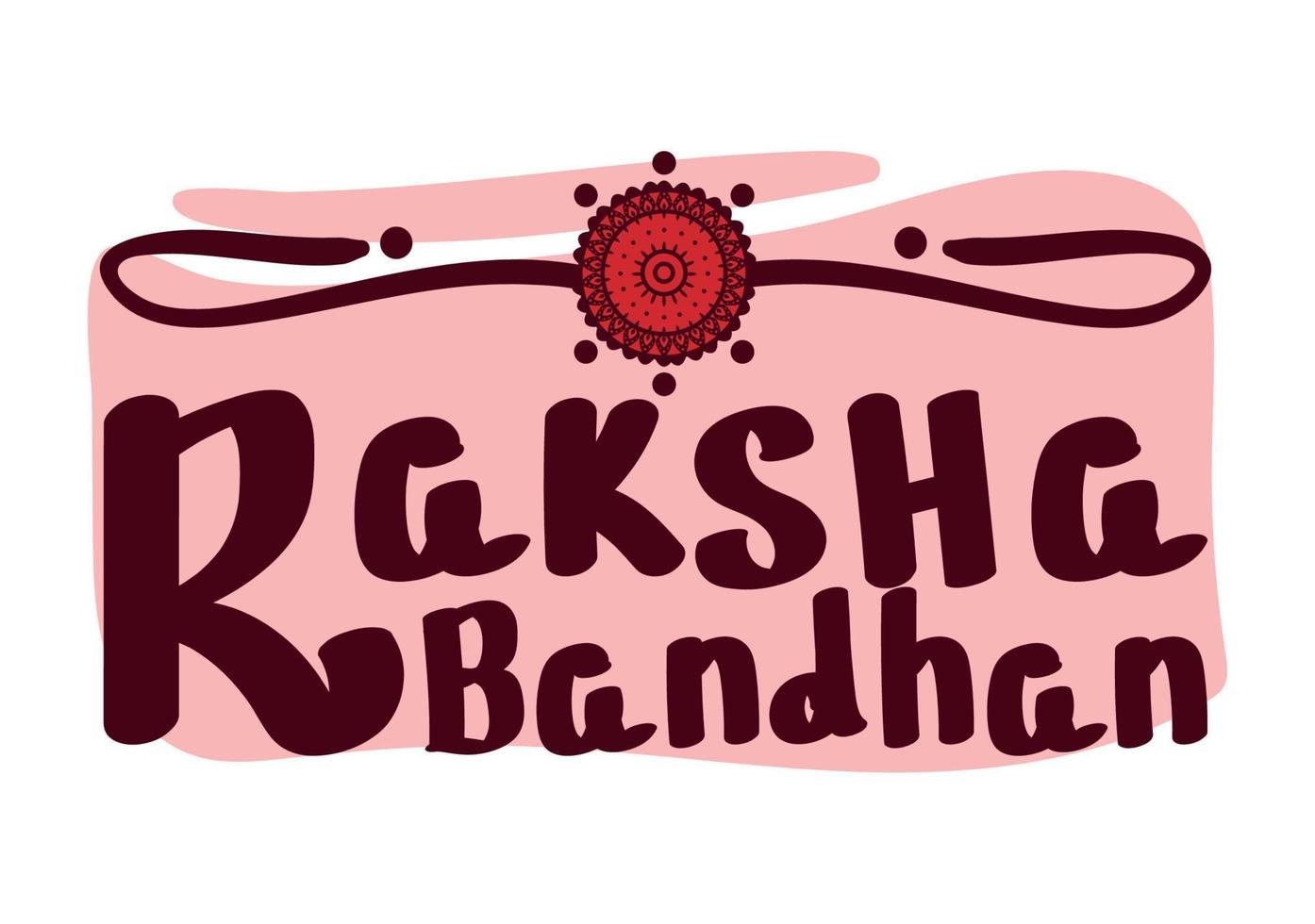 rosa raksha bandhan-schriftzug vektor