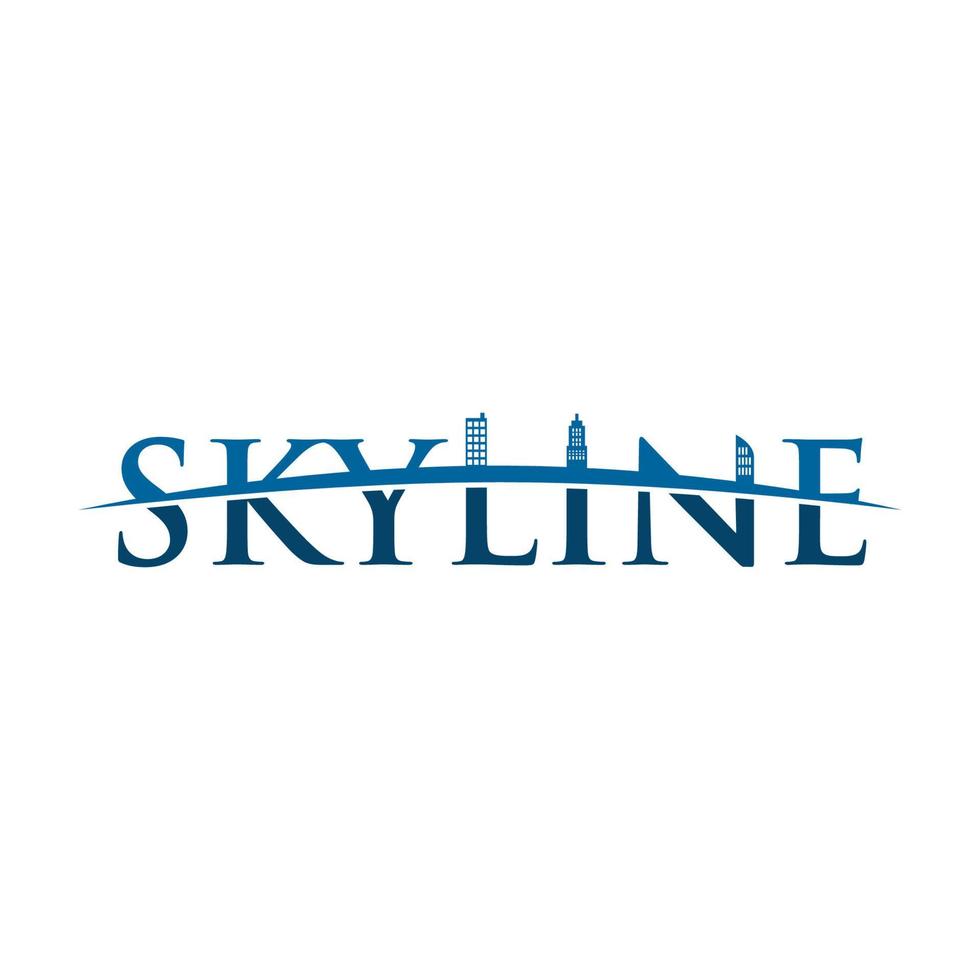 skyline logotyp koncept med byggnad illustration vektor