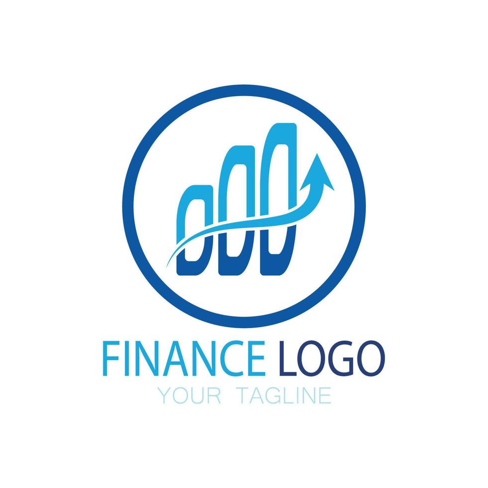 Business Finance und Marketing Logo Vektor Illustration Vorlage Icon Design Finanzbuchhaltung Logo mit modernem Vektorkonzept