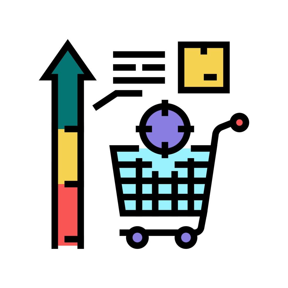 försäljning data visualisering färg ikon vektor illustration