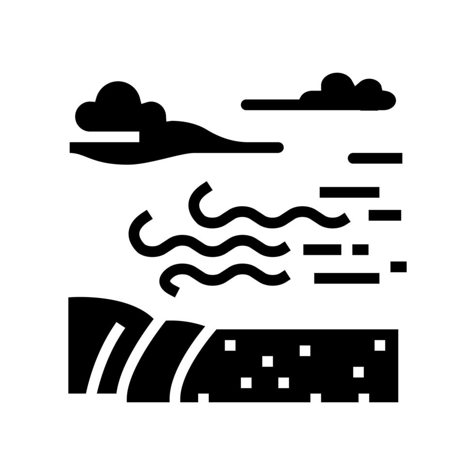 Erosion Klima Glyphe Symbol Vektor Illustration