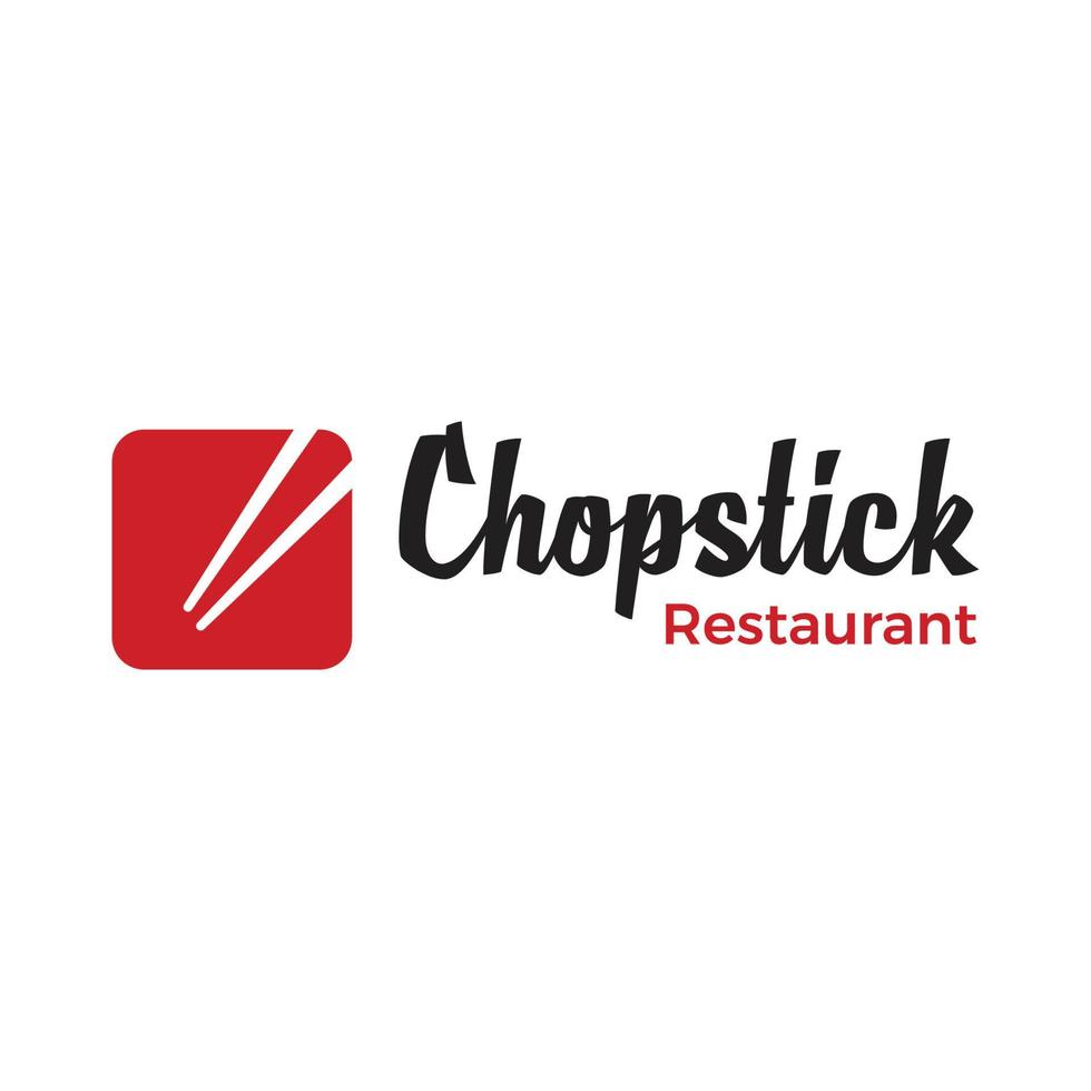 enkel ätpinne asiatisk restaurang logotyp mall vektor
