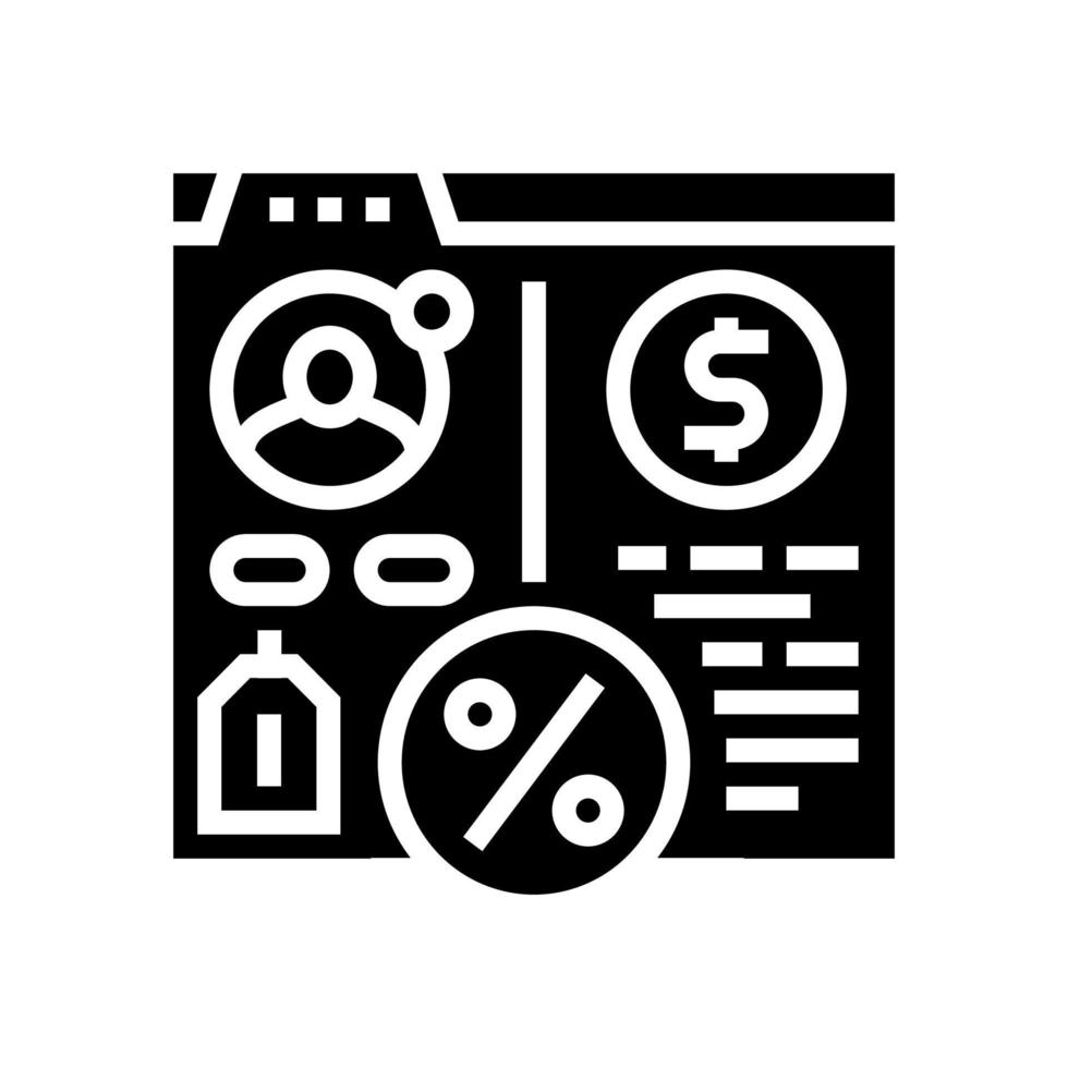 Kreditfinanzierung Glyphen-Symbol-Vektor-Illustration vektor