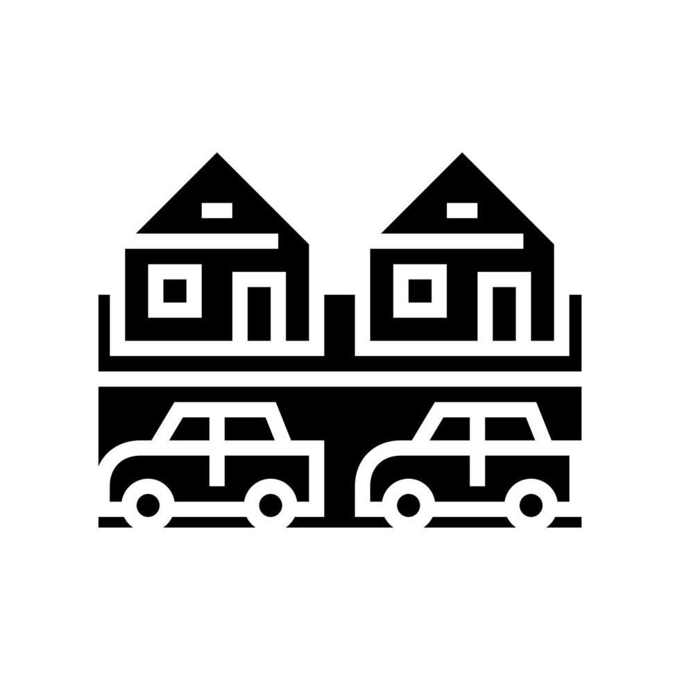 Häuser Motel Glyphe Symbol Vektor Illustration
