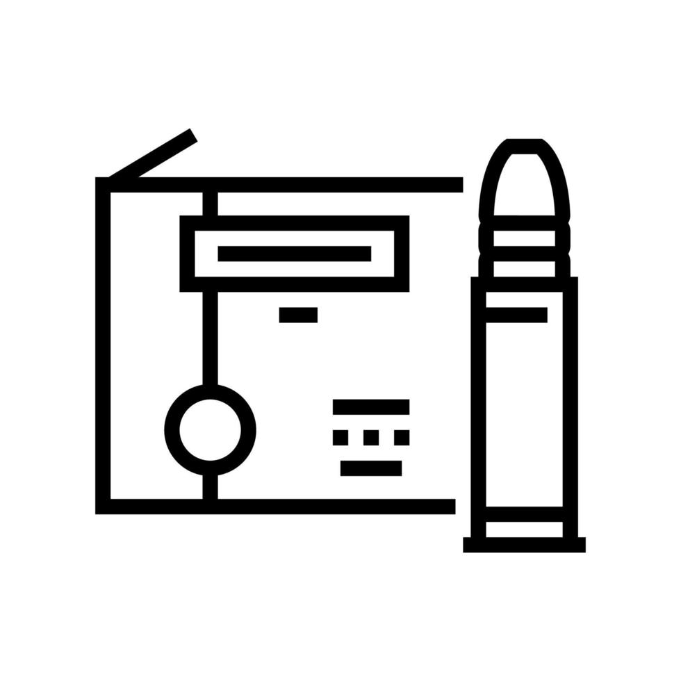 rimfire ammunition linje ikon vektorillustration vektor