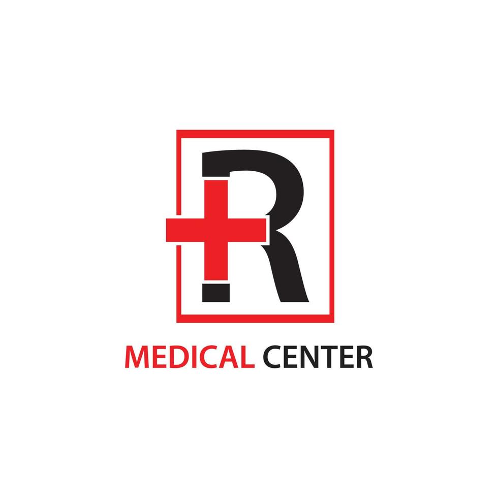buchstabe r logo des medizinischen zentrums vektor