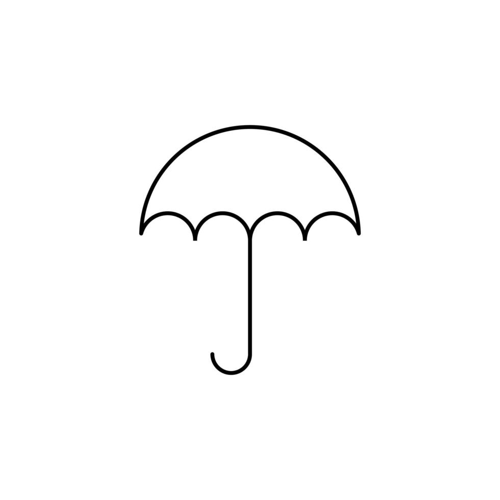 paraply, väder, skydd tunn linje ikon vektor illustration logotyp mall. lämplig för många ändamål.