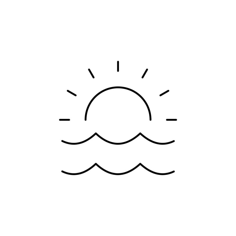 Sonnenaufgang, Sonnenuntergang, Sonne dünne Linie Symbol Vektor Illustration Logo Vorlage. für viele Zwecke geeignet.