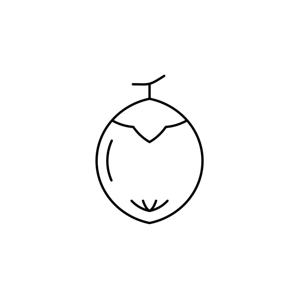 kokos tunn linje ikon vektor illustration logotyp mall. lämplig för många ändamål.