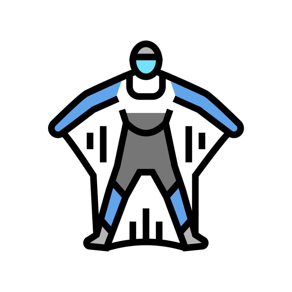 Wingsuit aktiv Extremsportler Farbe Symbol Vektor Illustration