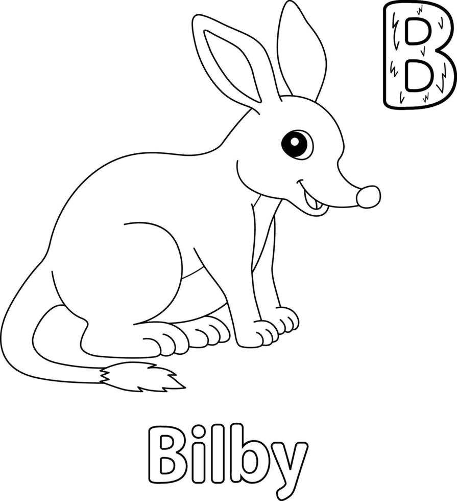 bilby alfabet abc målarbok b vektor