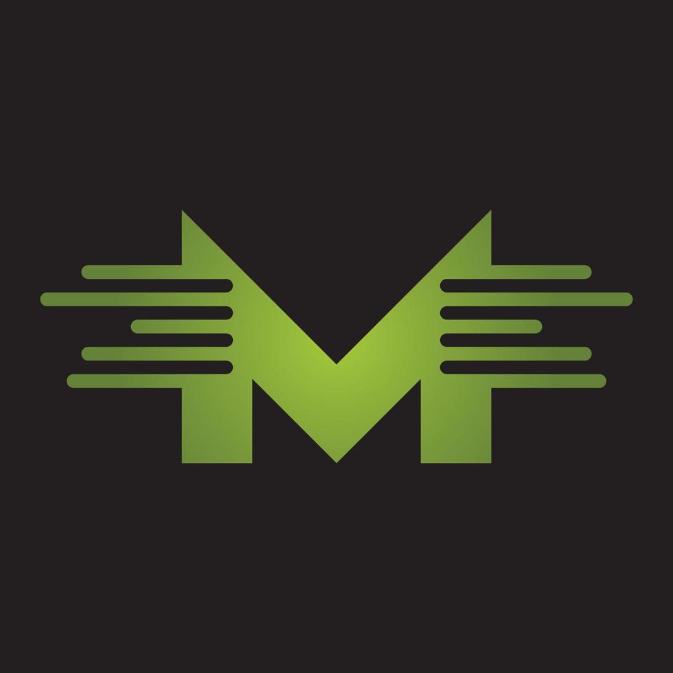 abstrakt affärsdesignmall logotypikon med bokstaven m vektor