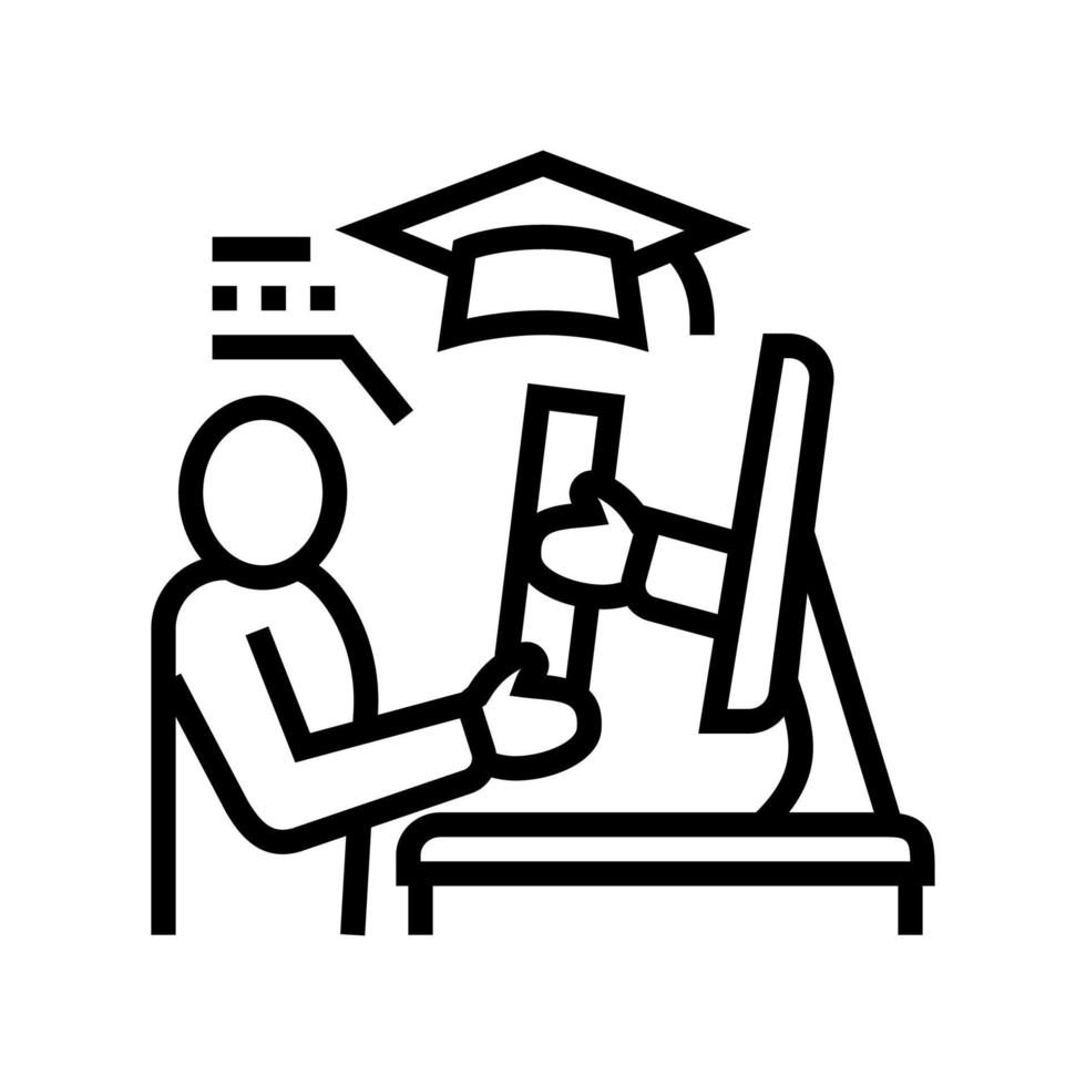 Online-Absolvent Symbol Leitung Vektor Illustration