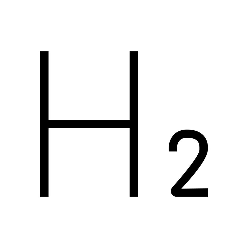 chemisches Element Wasserstoff Glyphe Symbol Vektor Illustration