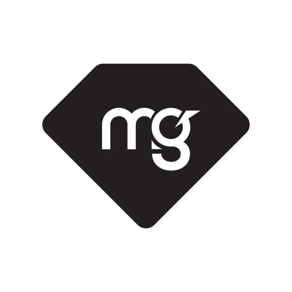 mg bokstavslogotypdesign. inledande bokstäver mg logotypikon vektor