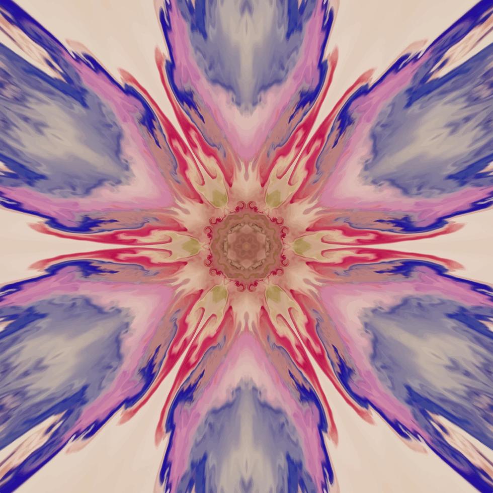 Kaleidoskop-Blumen-Mandala. Vektor-Illustration. Vektor buntes Mosaik