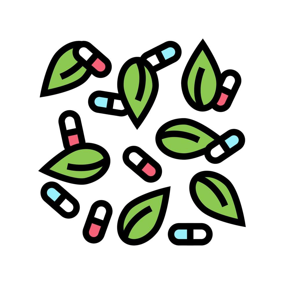 Natürliche Medikamente Phytotherapie Farbe Symbol Vektor Illustration