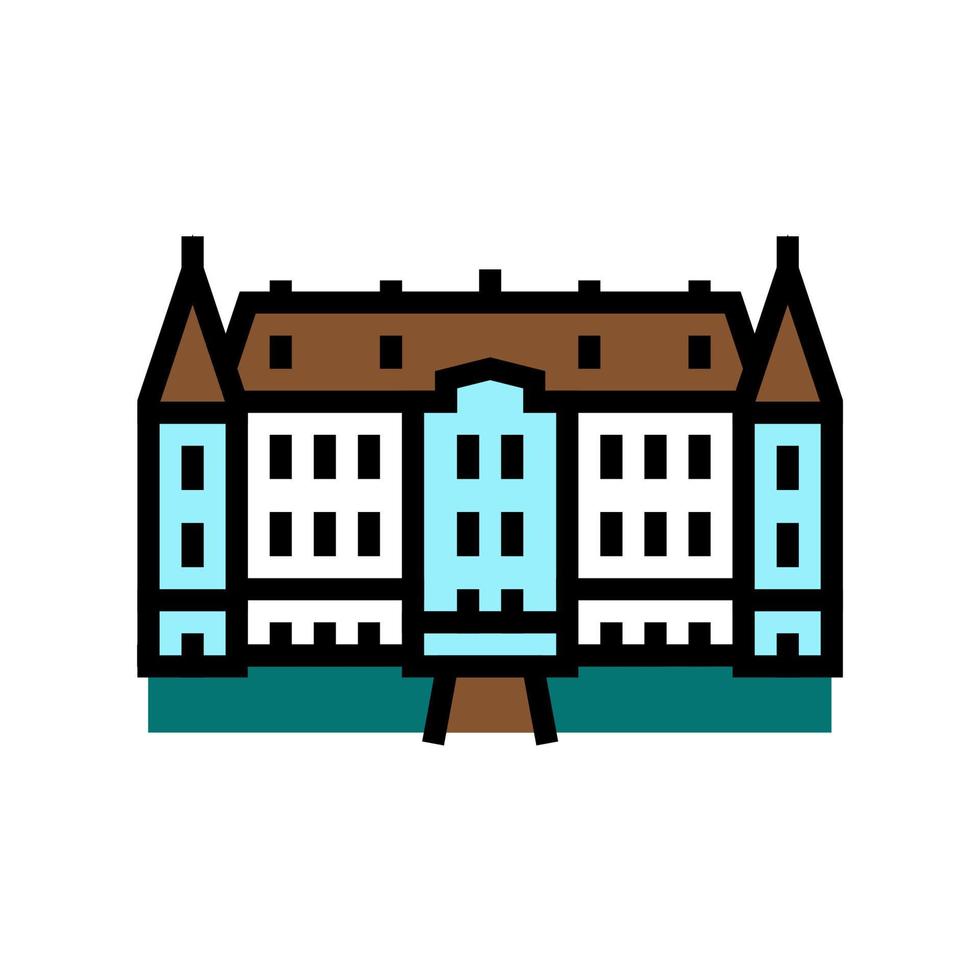 Schloss Haus Farbe Symbol Vektor Illustration