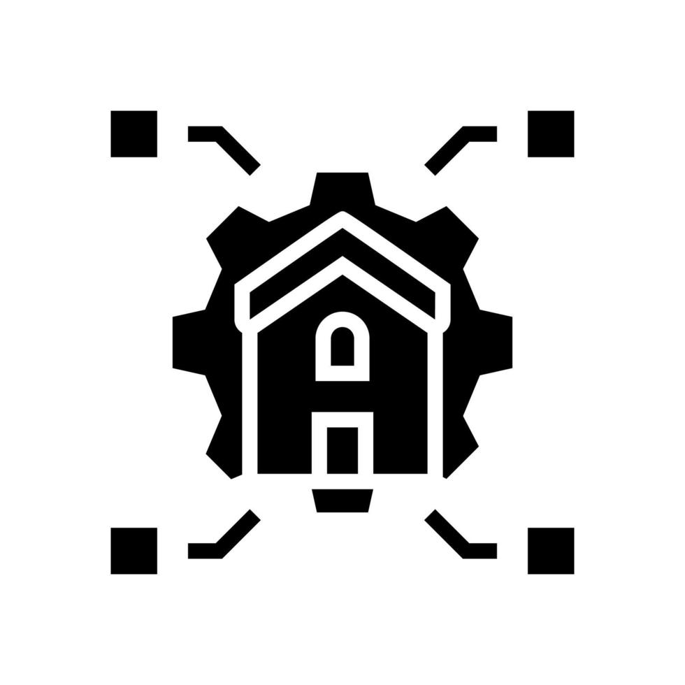 Hausarbeit Hypothek Glyphe Symbol Vektor Illustration