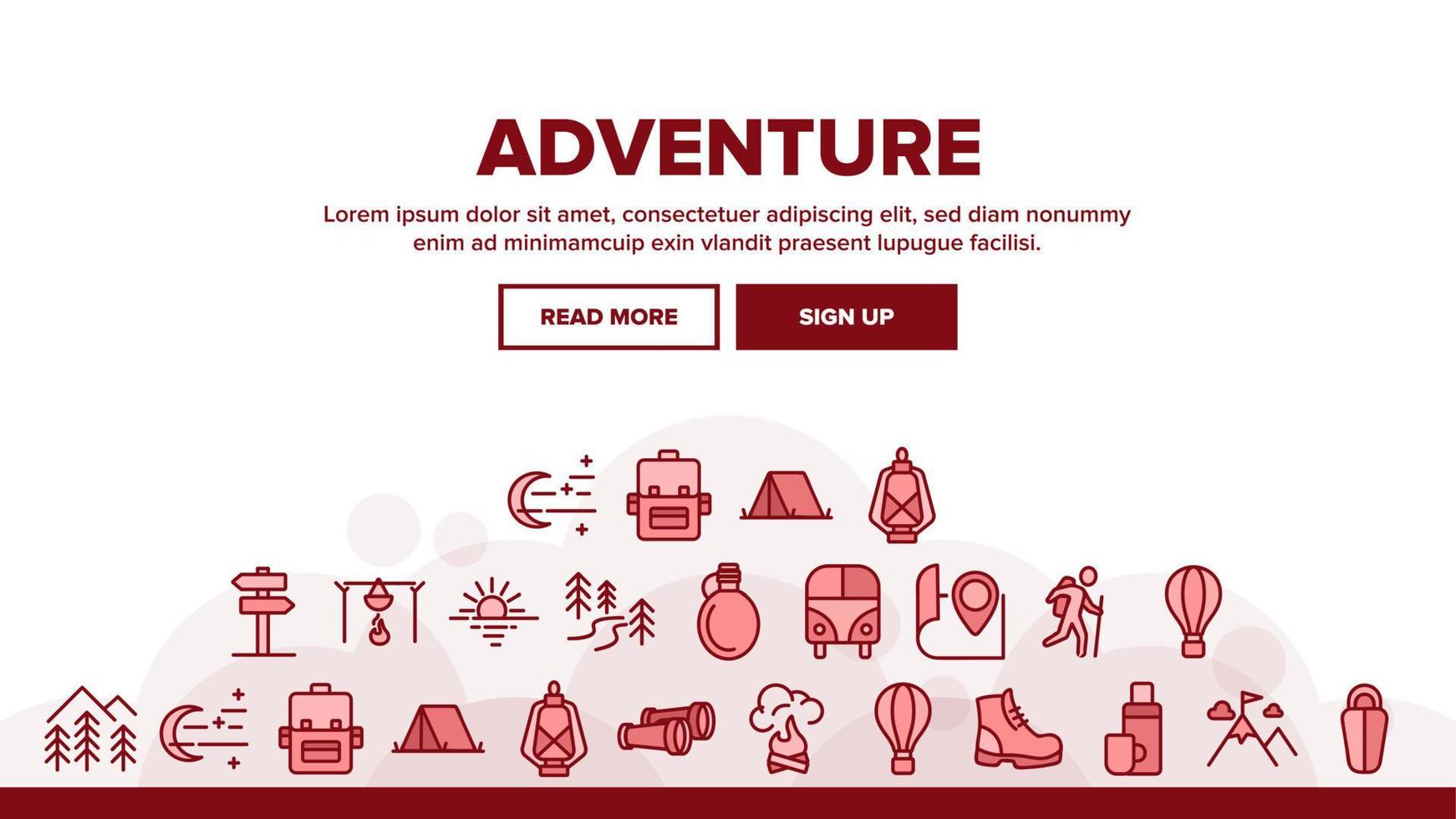 Adventure Landing Header-Vektor vektor