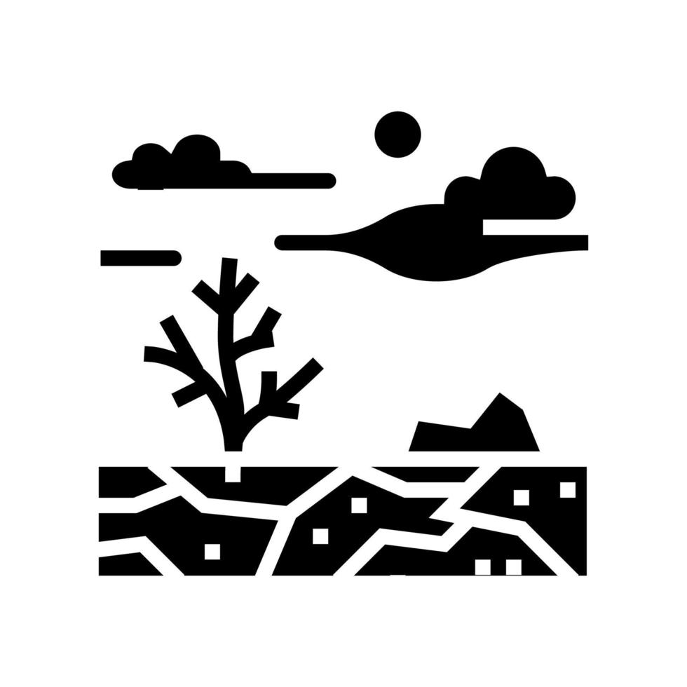 Unfruchtbares Land Glyphen-Symbol-Vektor-Illustration vektor