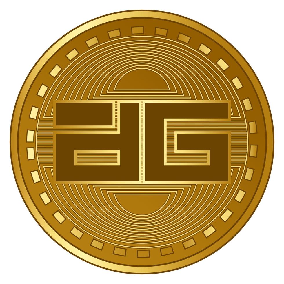 gold futuristische digixdao kryptowährungsmünzenvektorillustration vektor