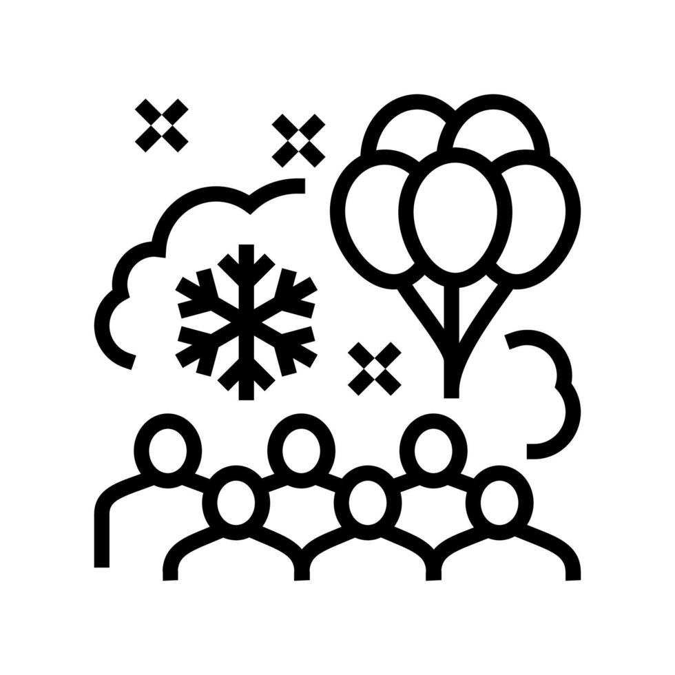 Winter Kinder Party Symbol Leitung Vektor Illustration