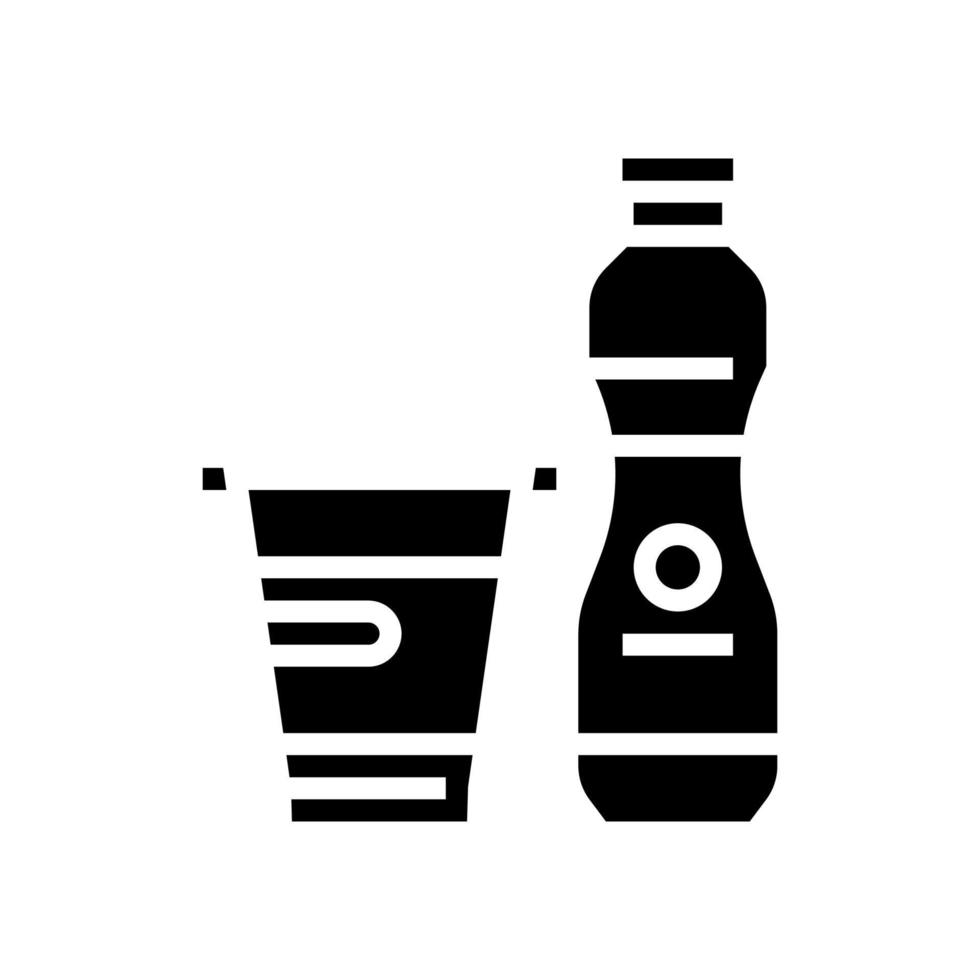 Joghurt-Milchprodukt mit Probiotika-Glyphen-Symbol-Vektorillustration vektor