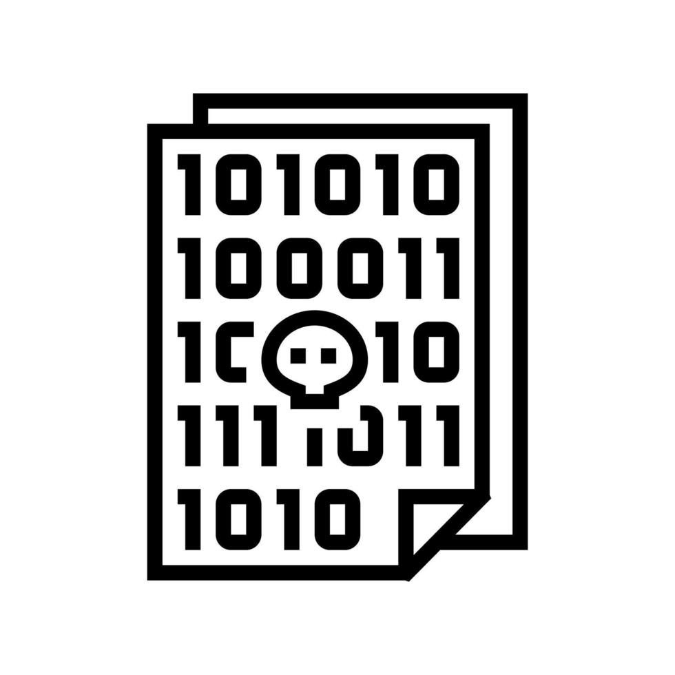Code der Sicherheitssoftware Systemlinie Symbol Vektor Illustration