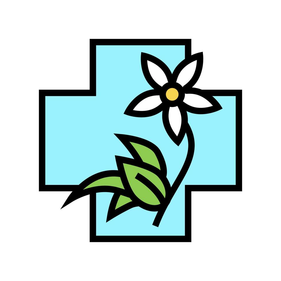 Blume natürliche Homöopathie Medizin Farbe Symbol Vektor Illustration