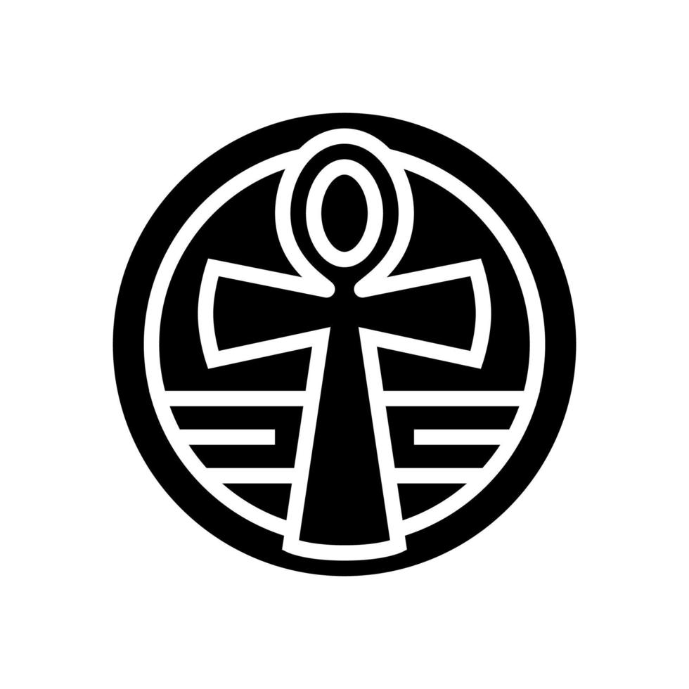 Kreuz-Ankh-Glyphen-Symbol-Vektor-Illustration vektor