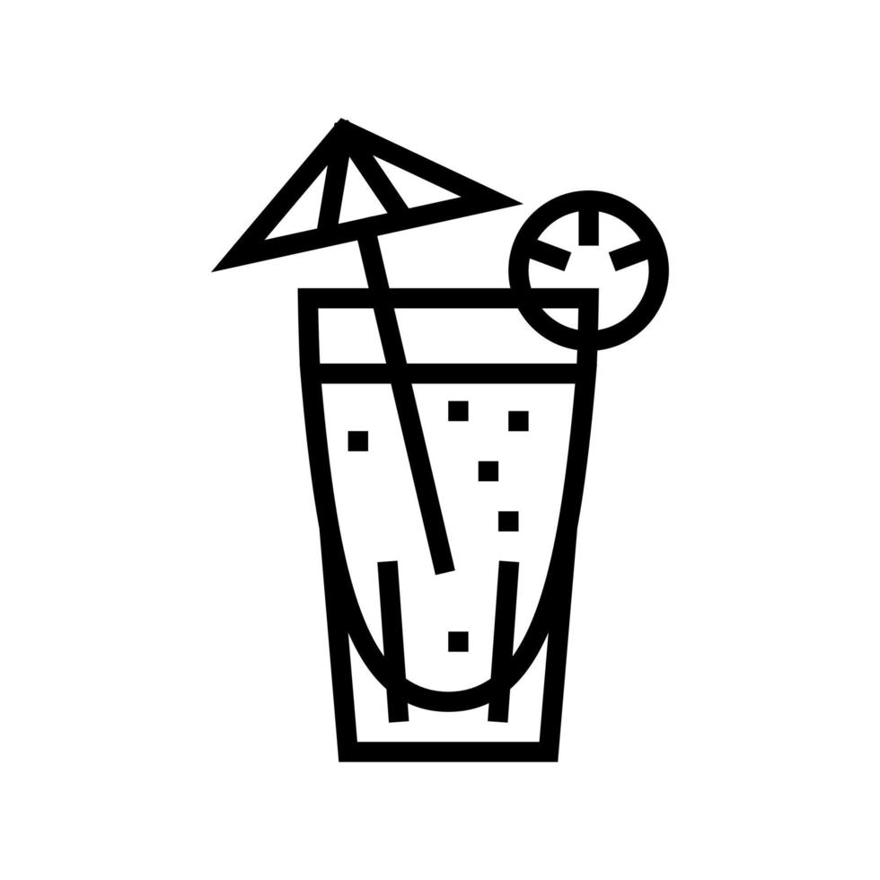 Cocktail exotisches Getränk Linie Symbol Vektor Illustration