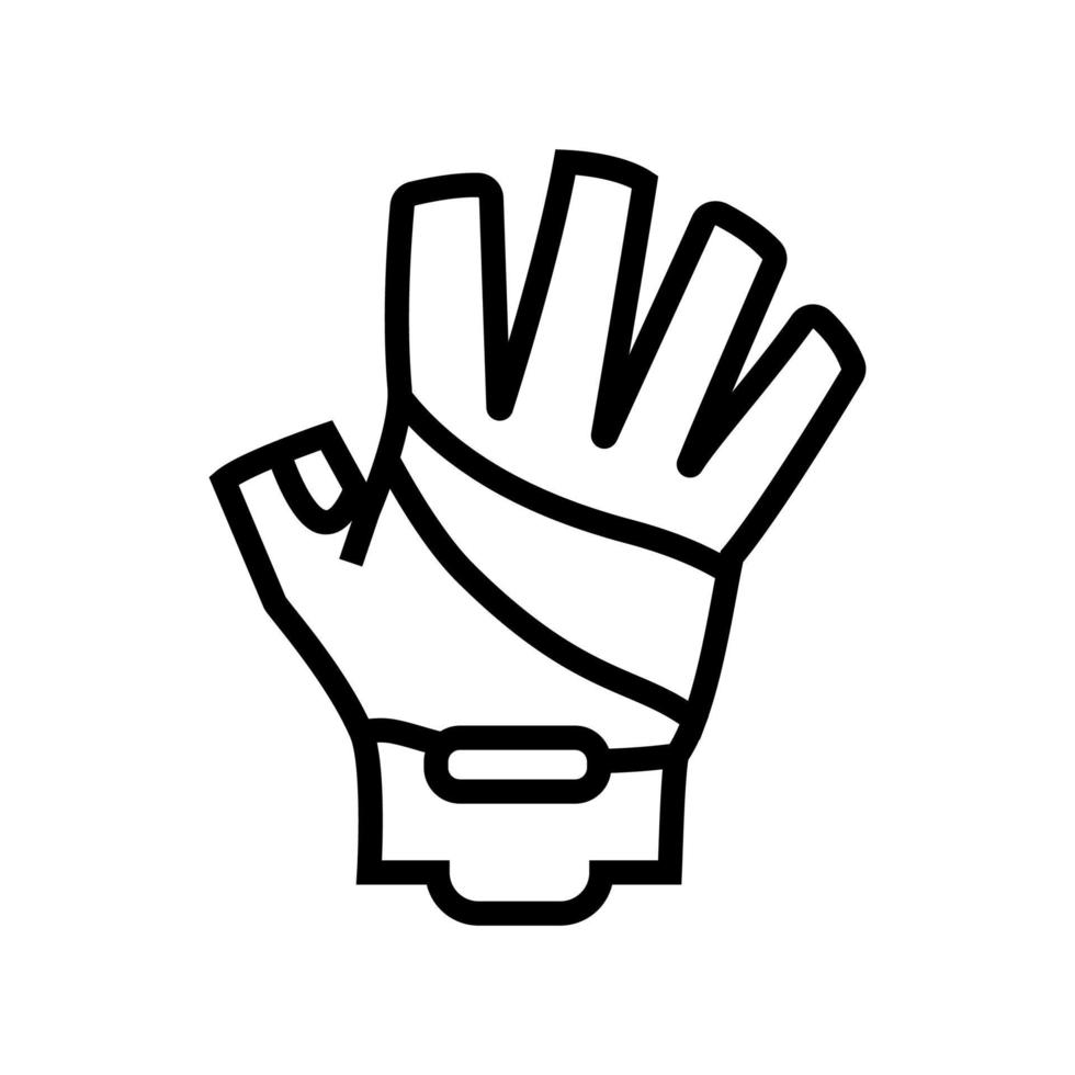 handskar cyklist tillbehör linje ikon vektor illustration