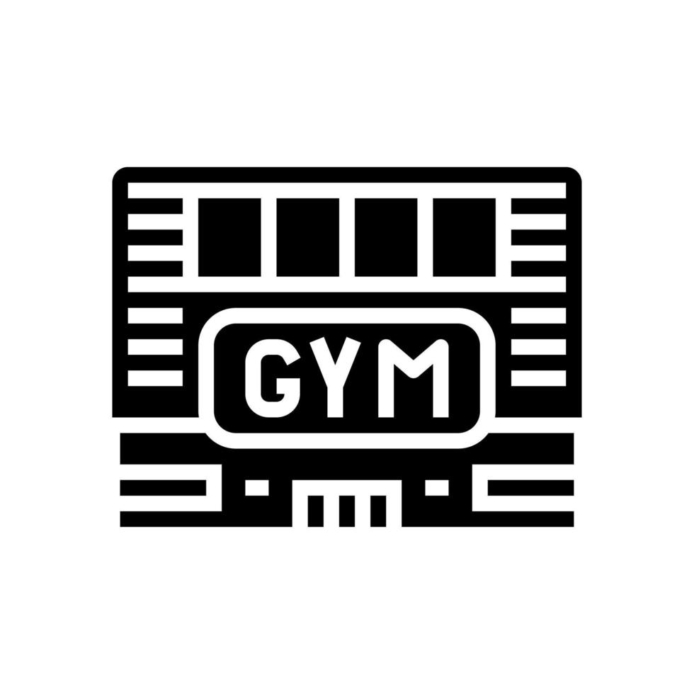 gym byggnad glyf ikon vektorillustration vektor