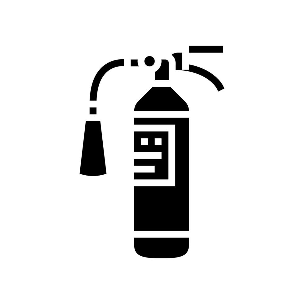 brandsläckare glyph ikon vektor illustration platt