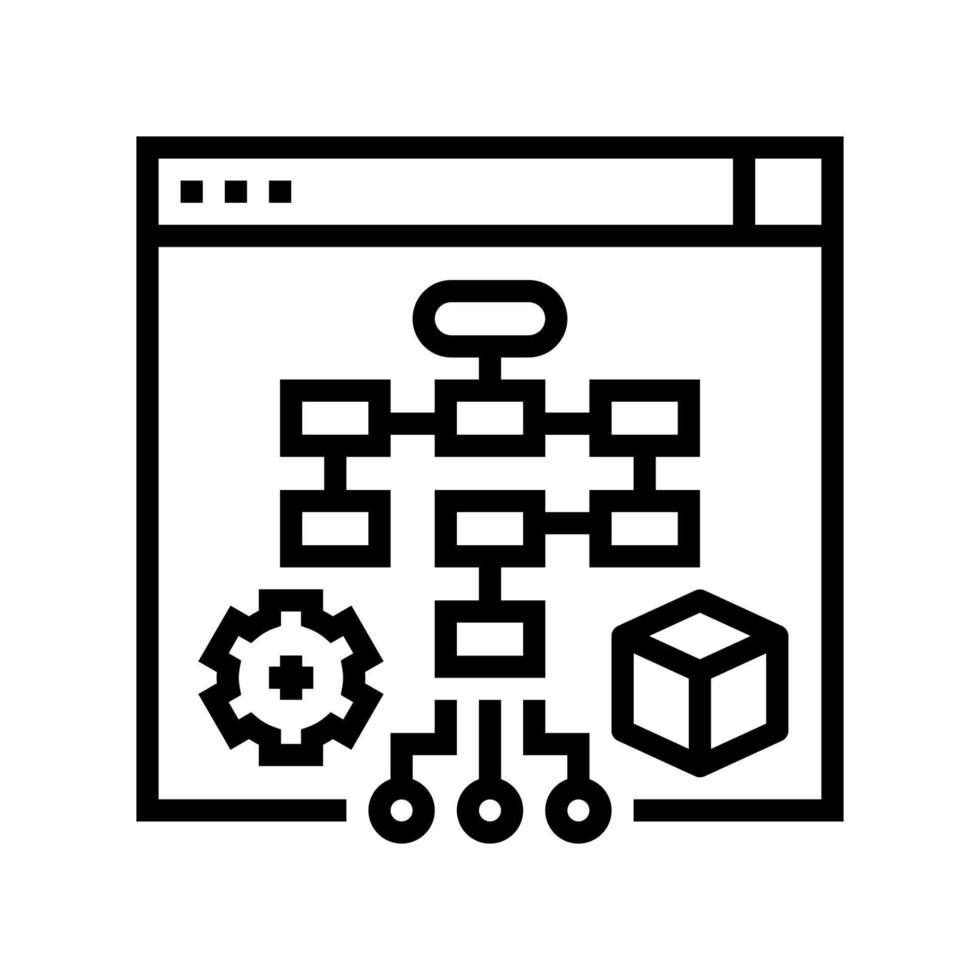 Prozesssystemlinie Symbol Vektor Illustration