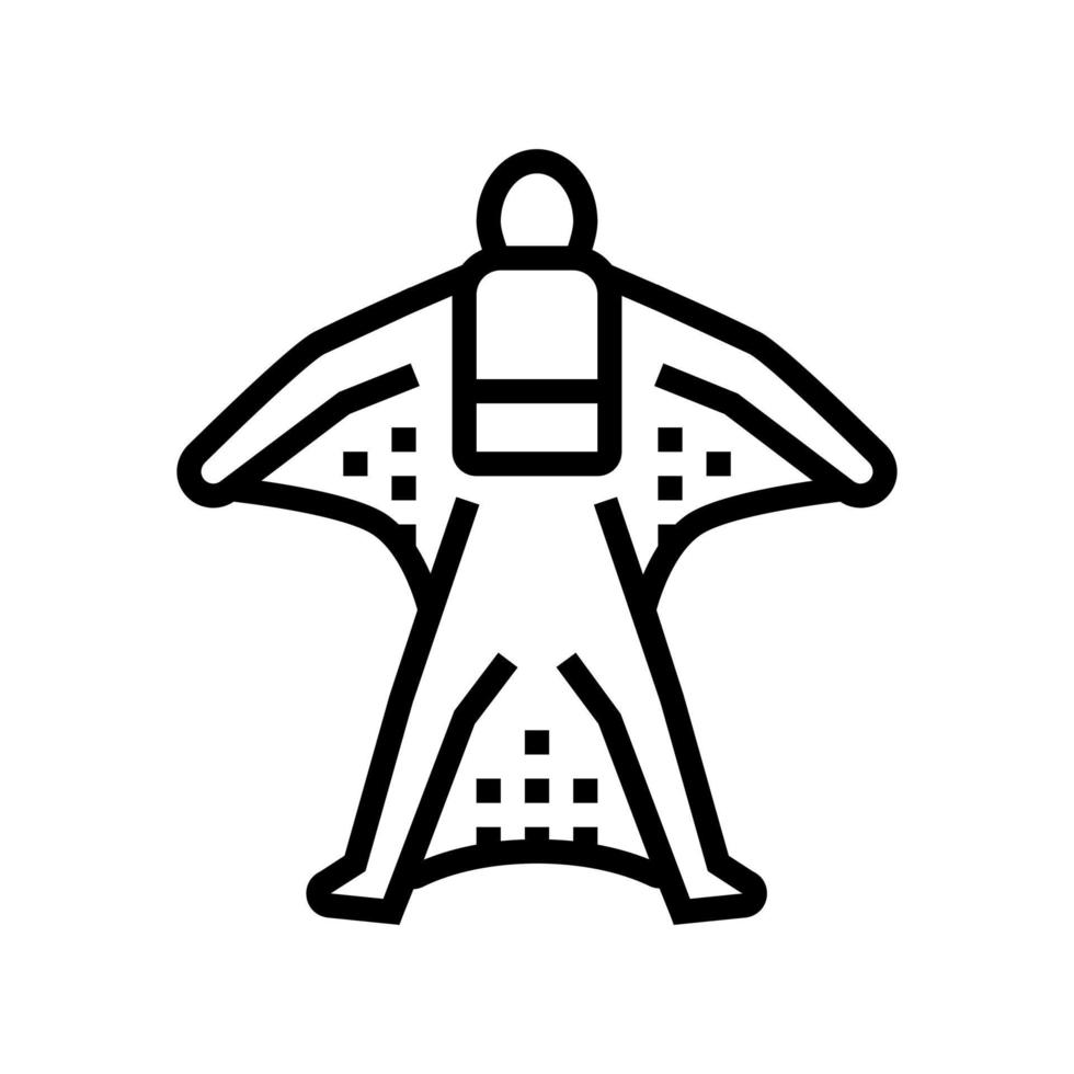 Wingsuit fliegen Extremal Sport Mann Symbol Leitung Vektor Illustration