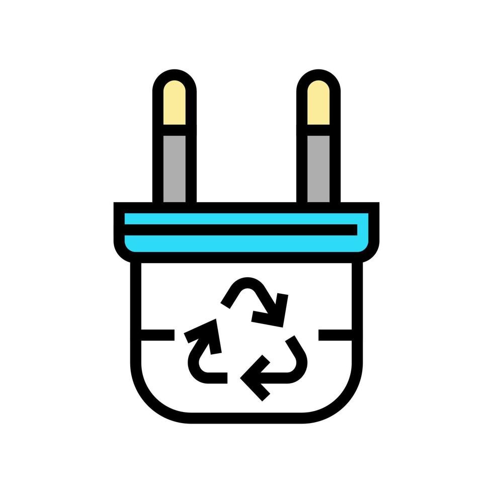 Recycling elektrischer Stecker Farbe Symbol Vektor Illustration