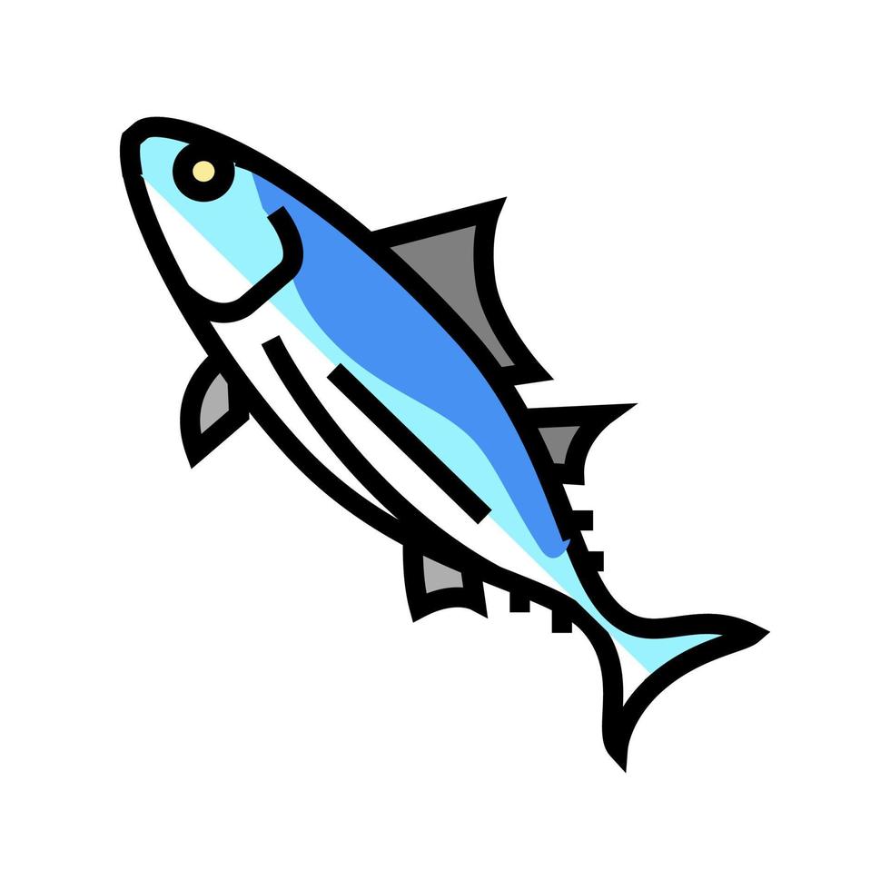 Bonito Thunfisch Farbe Symbol Vektor Illustration