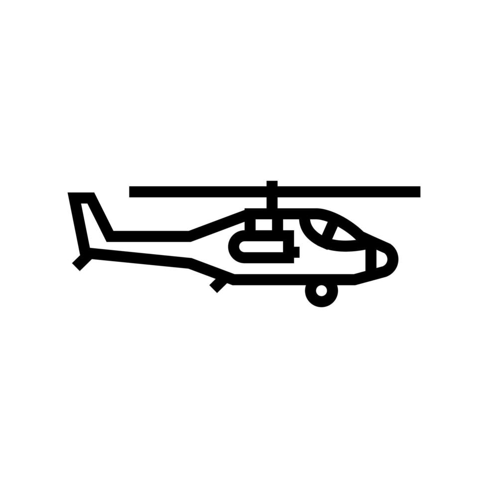 Hubschrauber fliegende Armee Maschinenlinie Symbol Vektor Illustration