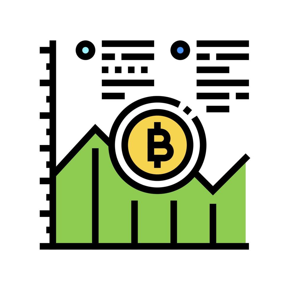 wachstum bitcoin rate ico farbe symbol vektor illustration