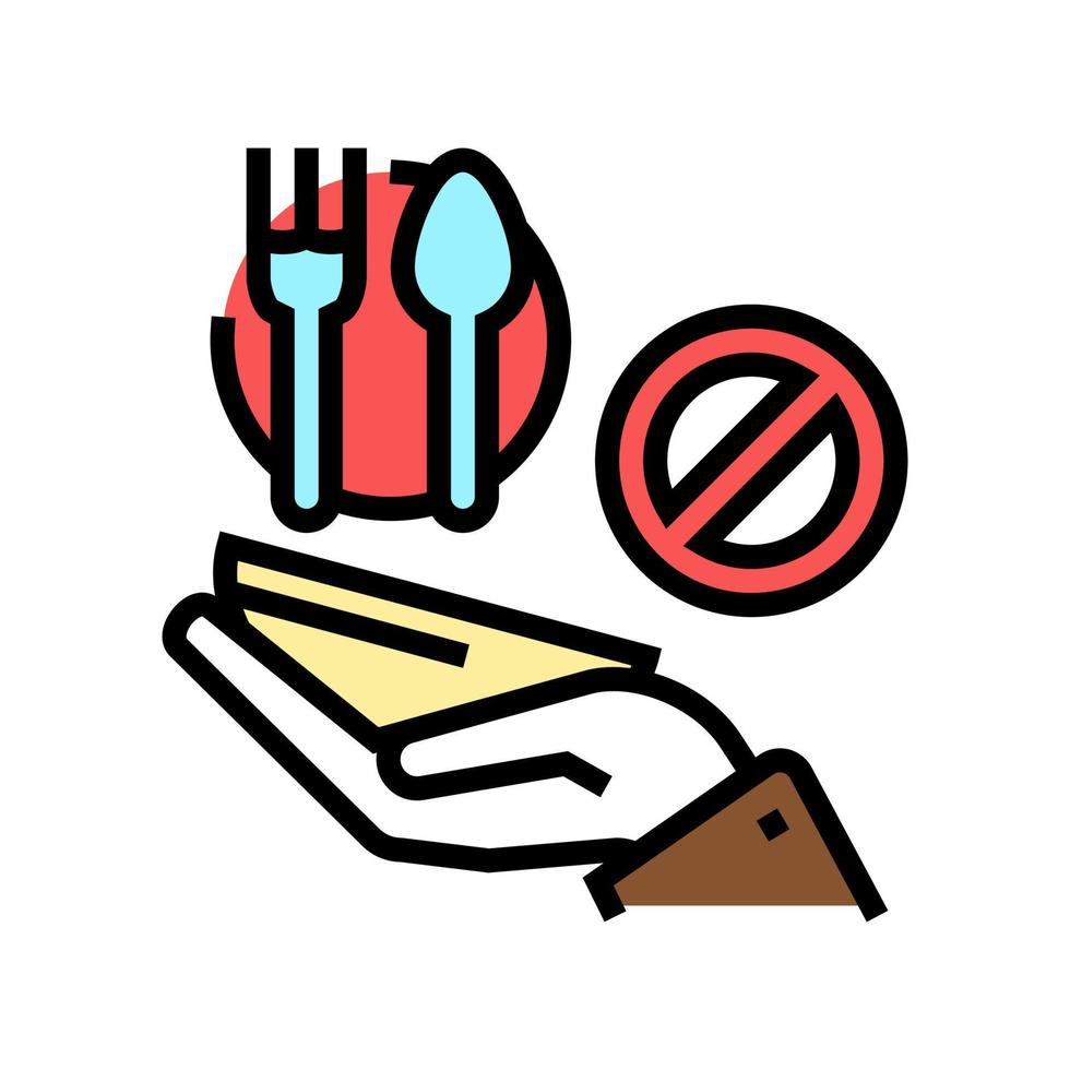 hungrige Armut Problem Farbe Symbol Vektor Illustration