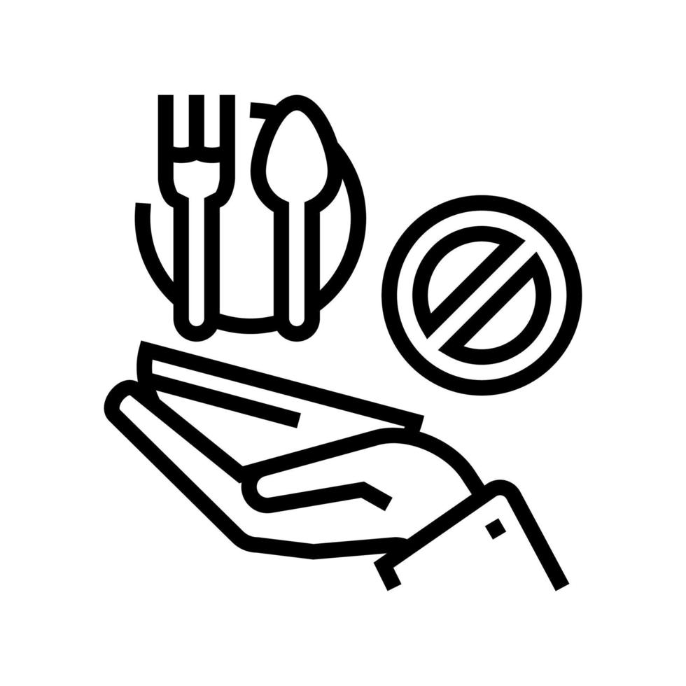 hungrige Armut Problemlinie Symbol Vektor Illustration